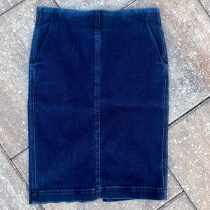 Loft dark denim high waisted pencil skirt